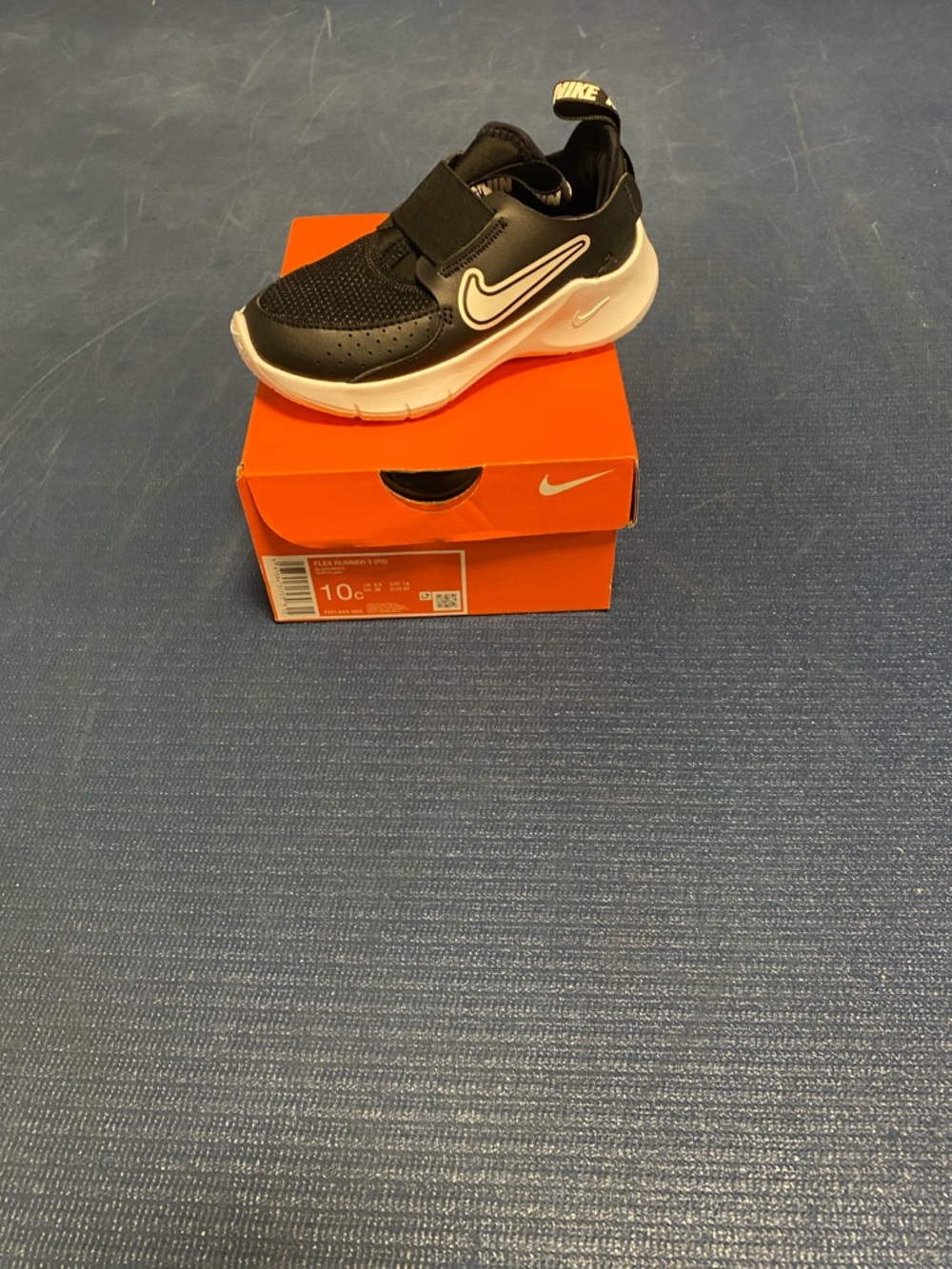 Nike Kids Black and White Velcro Athletic Sneaker